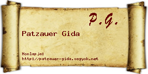 Patzauer Gida névjegykártya